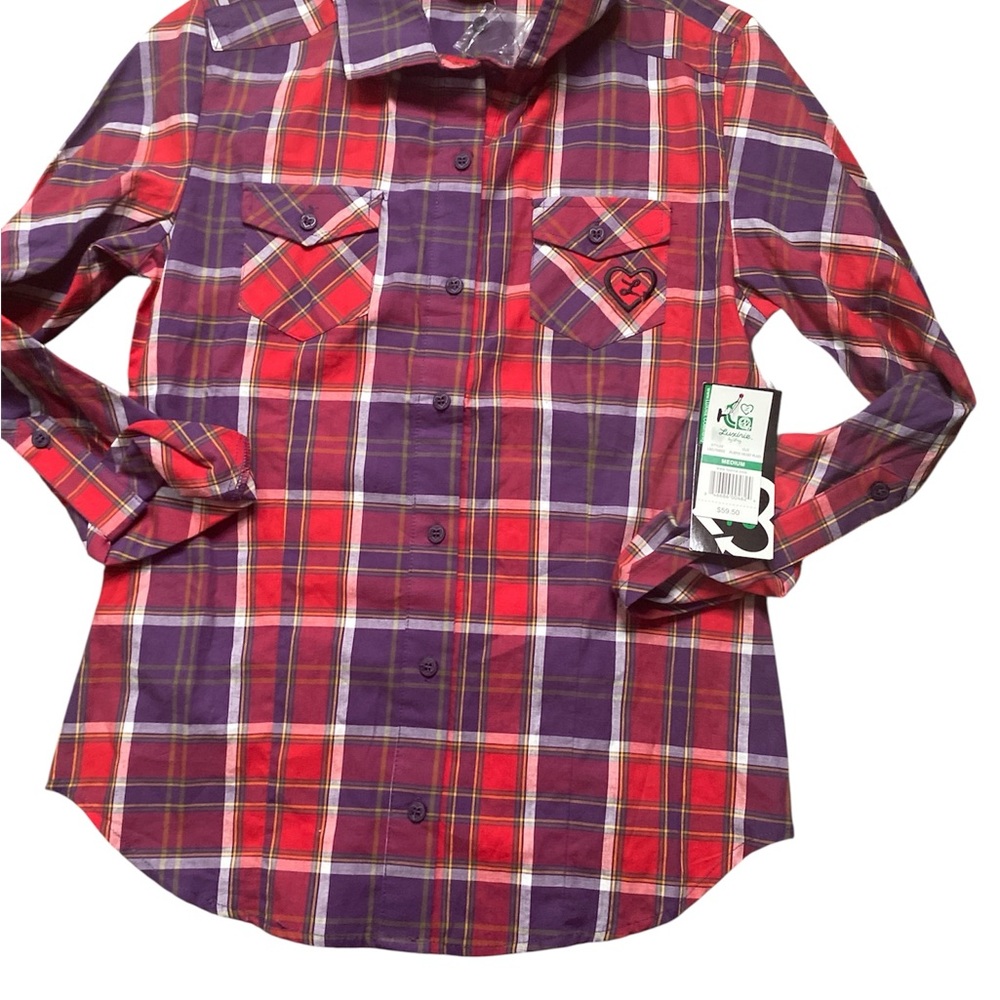 LRG Y2K Multicolor Plaid Shirt super rare find